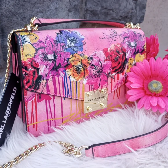 karl lagerfeld floral purse